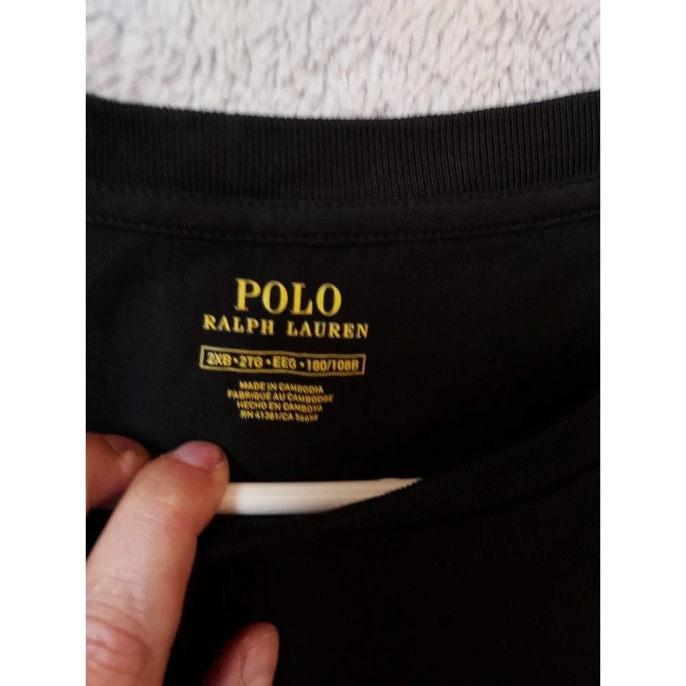 Polo Ralph Lauren Shirt Mens 2XB 2XL Big Black Short Sleeve Red Pony Preppy